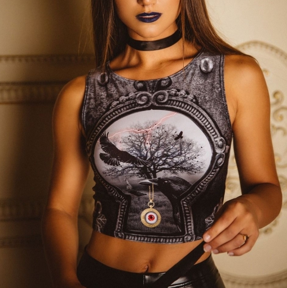Blackmilk Burial Site Wifey Top Raven goth XS used